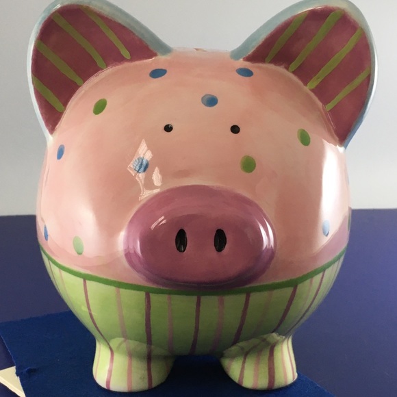 Hand Painted Piggy Bank - Picture 5 of 6